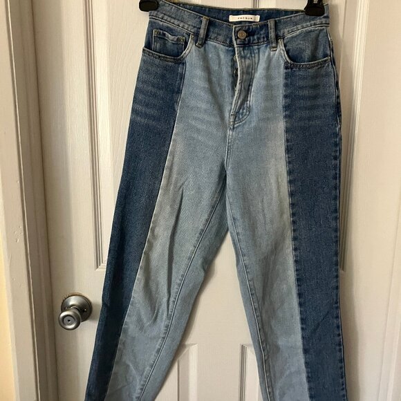 Pucsun Denim - PACSUN Los Angeles High rise straight Blue 2 tones Jeans Size 25